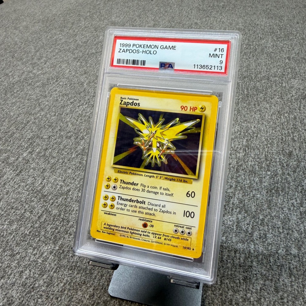 1999 Pokemon Base Set Zapdos Holo #16 PSA 9 MINT Unlimited Rare Card
